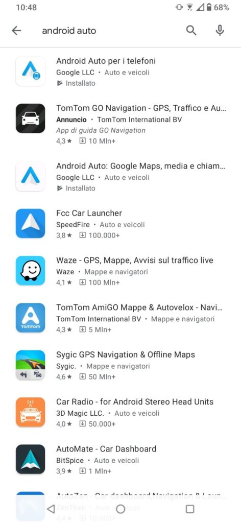 Applicazione Android Auto
